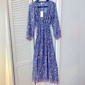 NWT: Natalie Martin Silk V-Neck Maxi Dress